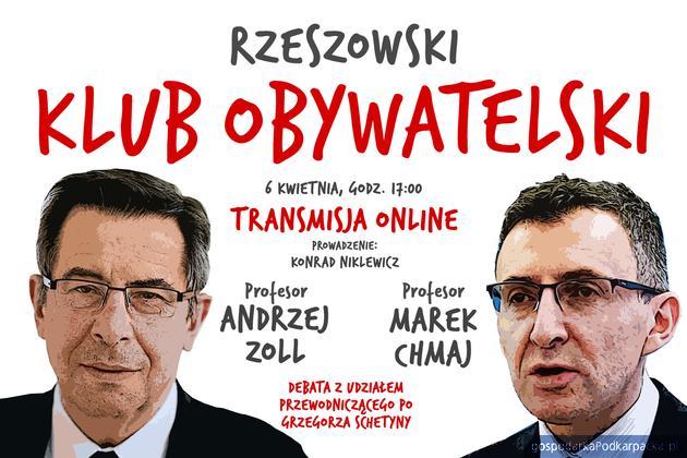 Profesorowie Zoll i Chmaj na spotkaniu Klubu Obywatelskiego