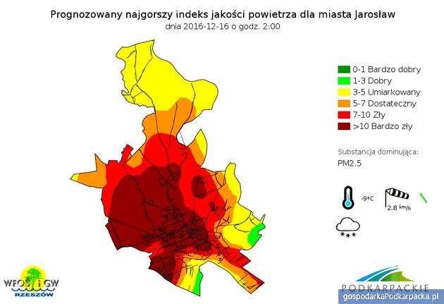 Powietrze w Jarosławiu – prognoza na 16 grudnia 2016