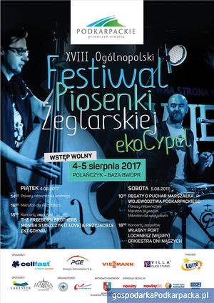 Festiwal Piosenki Żeglarskiej „ekoCypel 2017” w Polańczyku 