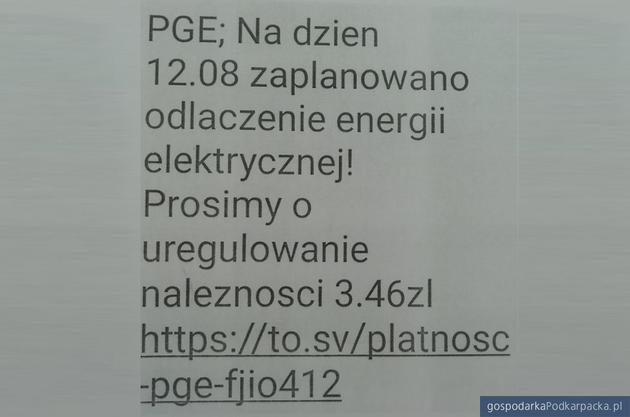 Oszustwo na „PGE” (dostawcę prądu) - mężczyzna stracił 1 tysiąc złotych 