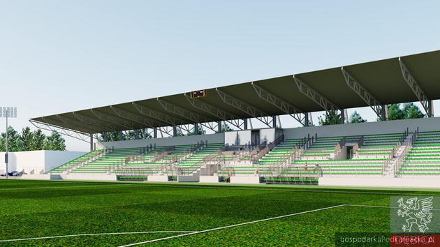 Są pierwsze wizualizacje nowej trybuny stadionu Wisłoki w Dębicy