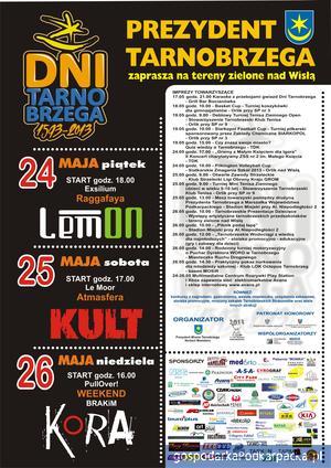 Program Dni Tarnobrzega – gwiazdy to Kult, Kora, LemOn, Weekend