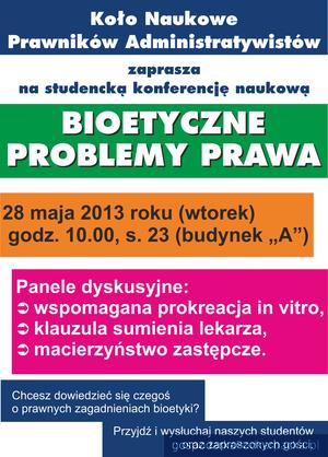 Konferencja Bioetyczna w WSPiA