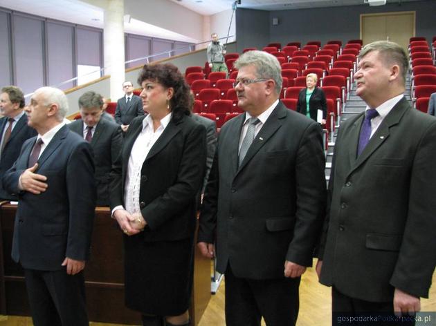 Od lewej Janusz Magoń, Lidia Błądek, Tadeusz Majchrowicz, Andrzej Buczek. Fot. Adam Cyło