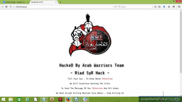 Arabscy hakerzy zaatakowali stronę Doliny Strugu