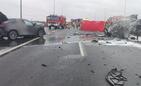Wypadek i pożar na zjeździe z S19, węzeł Rzesz&oacute;w Wsch&oacute;d