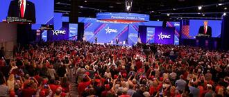 CPAC w Waszyngtonie, przemawia prezydent Donald Trump. Fot. materiały prasowe
