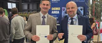 Od lewej dyrektor Hubu Innowacji EIT na Europę Wschodnią Traian Urban i prezydent Miasta Rzeszowa Konrad Fijołek