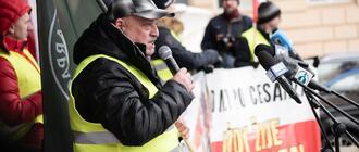 Roman Kondrów, ruch Podkarpacka Oszukana Wieś. Fot. Tomasz Buczek/Facebook