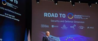 Premier Donald Tusk na otwarciu Konferencji URC 2026 w Rzeszowie. Fot. KPRM