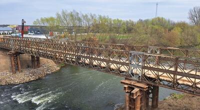 Przebudowa mostu w Dąbrówkach. Wkrótce gotowa będzie przeprawa tymczasowa