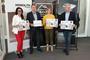Od lewej, Ewelina Kolobius,  przedstawiciel SanSwiss; Marek Baran, dyr. Salonu Łazienek BOZ; Karolina Galińska, przedstawicielka regionalna Grupy Tubądzin; Piotr Strzalkowski, dyrektor sprzedaży Grohe.