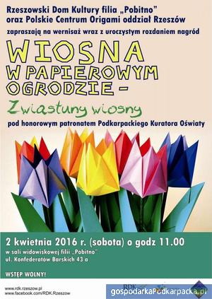 Wystawa origami o wiosennej tematyce