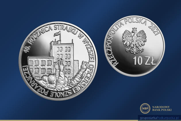 &bdquo;40. rocznica strajku w Wyższej Oficerskiej Szkole Pożarniczej&rdquo; na monecie NBP