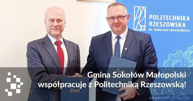 Od lewej prof. Jarosław Sęp, prorektor Politechniki Rzeszowskiej i Andrzej Kraska, burmistrz Sokołowa Małopolskiego