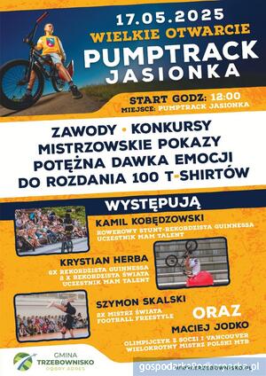 test Otwarcie pumptracka w Jasionce już 17 maja 2025 r.