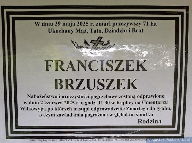 test Zmarł Franciszek Brzuszek