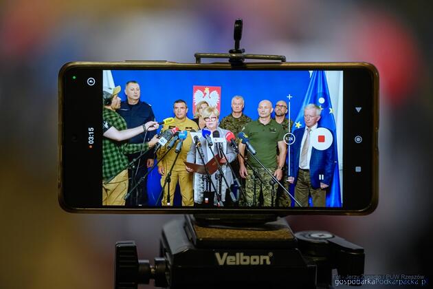 test Działania na Podkarpaciu w związku naruszeniem przestrzeni powietrznej Polski
