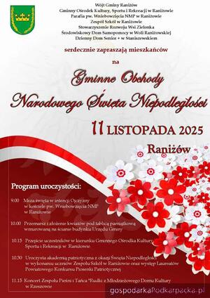 Gminne Obchody Narodowego Święta Niepodległości w Raniżowie – 11 listopada 2025 