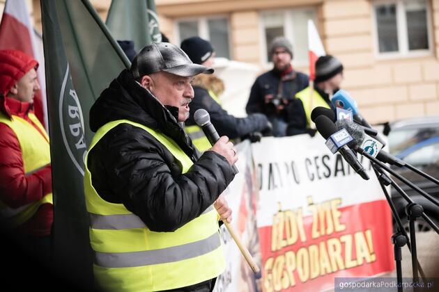 Roman Kondrów, ruch Podkarpacka Oszukana Wieś. Fot. Tomasz Buczek/Facebook