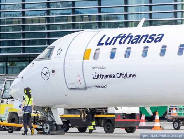 Samolot Lufthansy na lotnisku Rzeszów-Jasionka. Fot. materiały prasowe