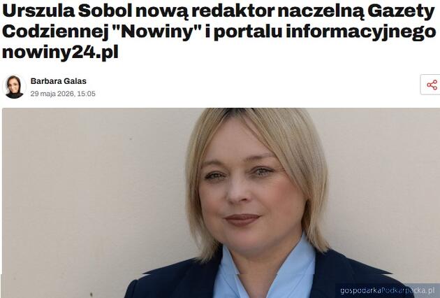 test Urszula Sobol nową redaktor naczelną Nowiny i portalu nowiny24.pl